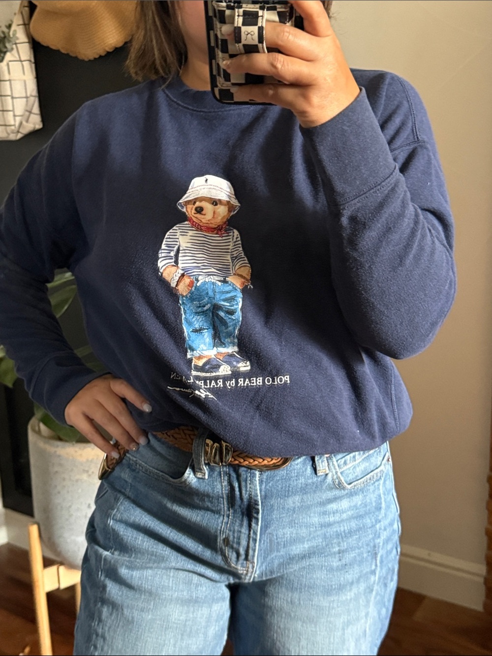 Polo Ralph Lauren Crewneck Polo Bear Fleece Sweatshirt in Navy. S - Picture 9 of 9